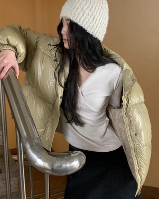 Glossy down jacket