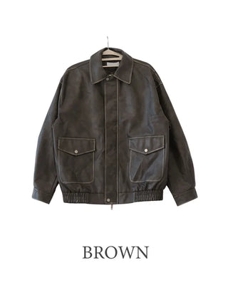 Washed leather hoodie