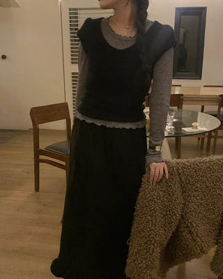 Towel-layered short-sleeved T-shirt
