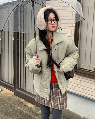 Quilted down jacket