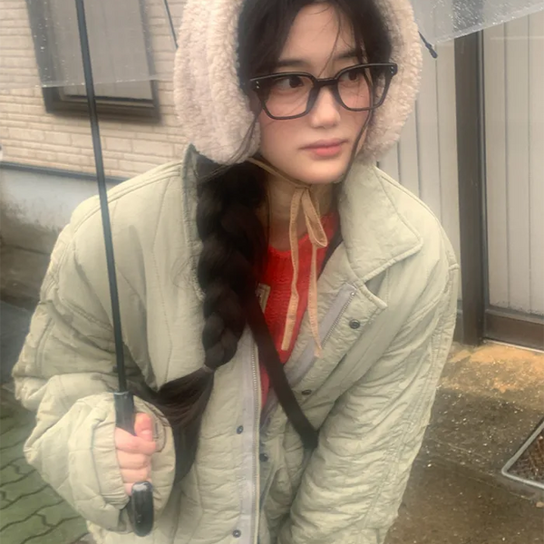 Quilted down jacket