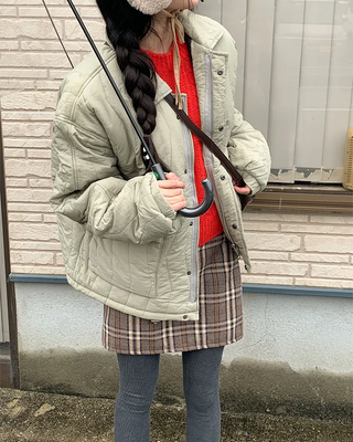 Quilted down jacket