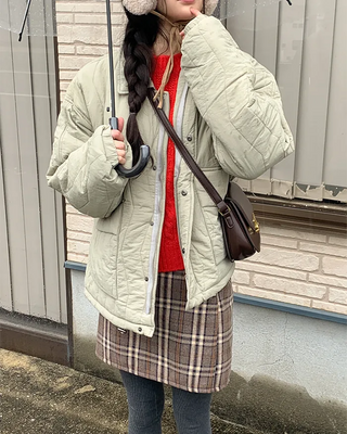 Quilted down jacket