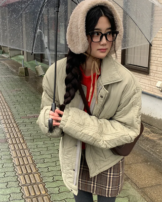 Quilted down jacket