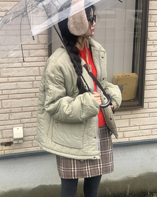 Quilted down jacket