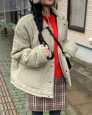 Quilted down jacket
