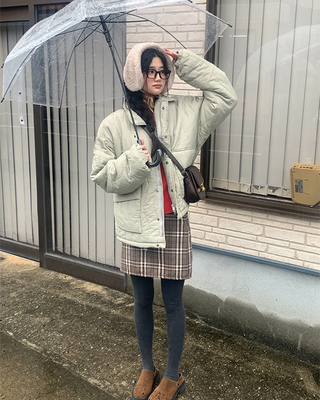 Quilted down jacket