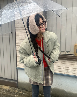 Quilted down jacket