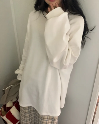 Oversized basic peach brushed T-shirt