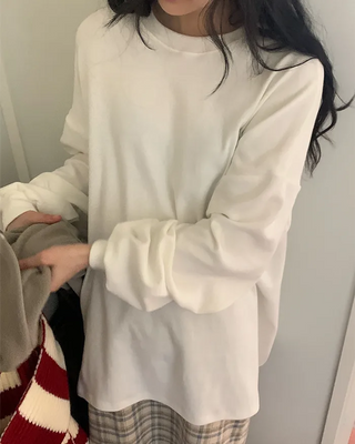 Oversized basic peach brushed T-shirt