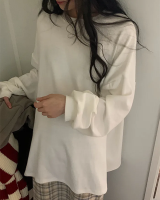Oversized basic peach brushed T-shirt