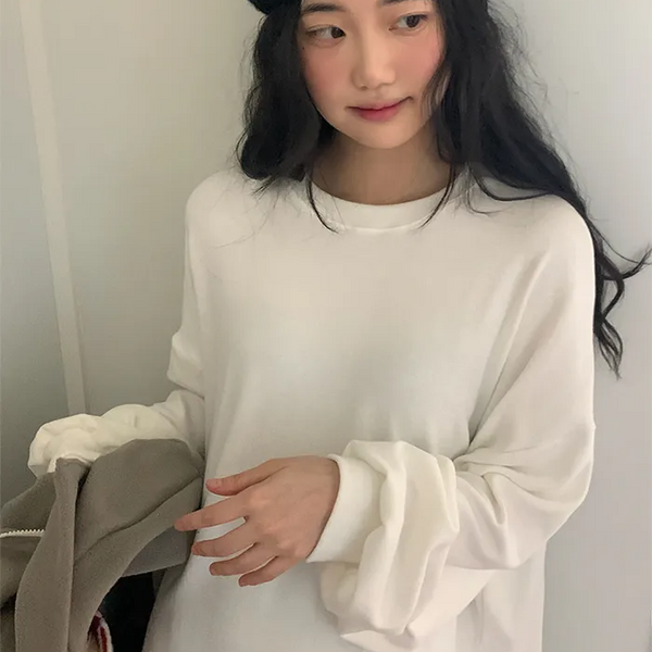 Oversized basic peach brushed T-shirt