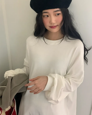 Oversized basic peach brushed T-shirt