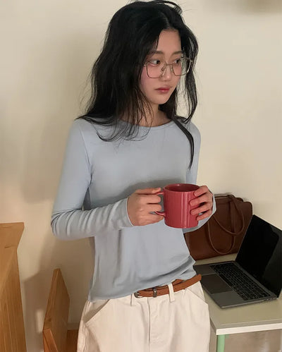 Slim Rib Long Sleeve T-Shirt