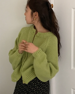 Loose-fit round cardigan