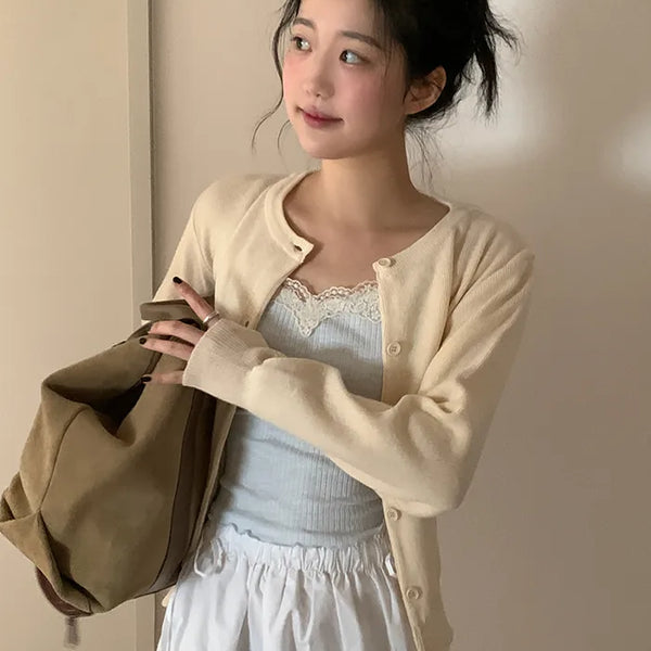 Basic Round Knit Cardigan
