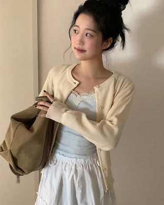 Basic Round Knit Cardigan