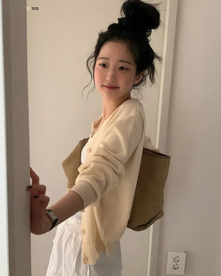 Basic Round Knit Cardigan