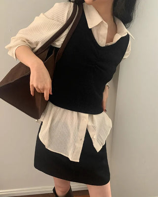 Ribbed Shirring Sleeveless Top