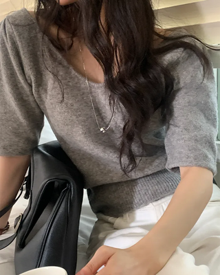 Silver long necklace