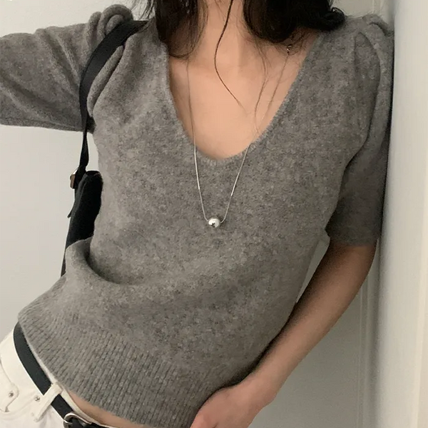Silver long necklace