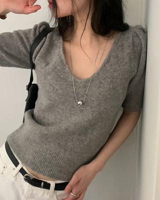 Silver long necklace