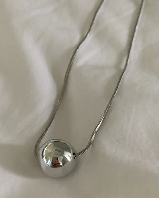 Silver long necklace