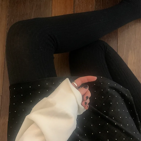 Velvet polka dot skirt