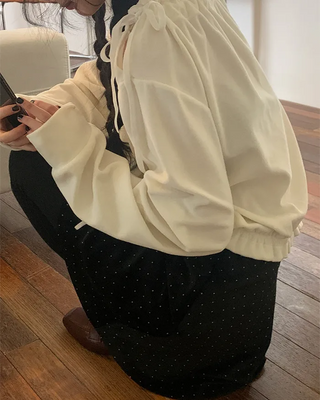 Velvet polka dot skirt