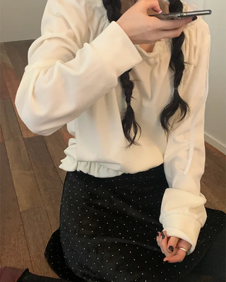 Velvet polka dot skirt