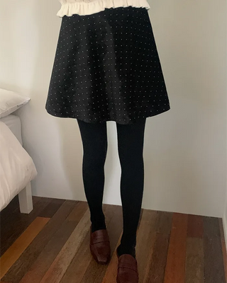 Velvet polka dot skirt