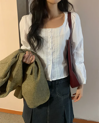 Square lace blouse