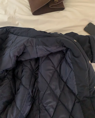 Loose-fit half down jacket