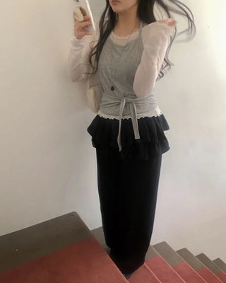 Halter Rib Layered Sleeveless
