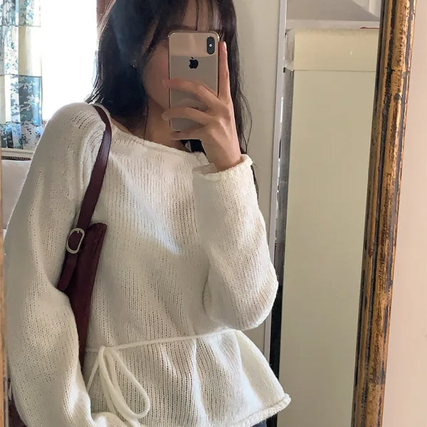 Loose-fitting long-sleeved knit