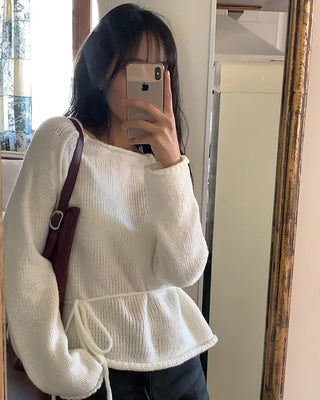 Loose-fitting long-sleeved knit