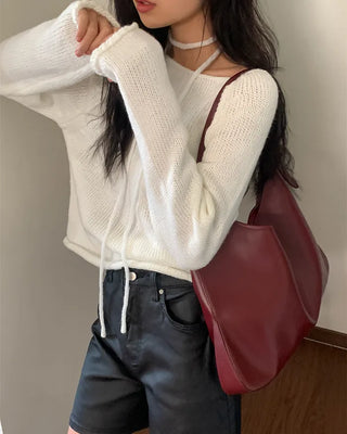 Loose-fitting long-sleeved knit