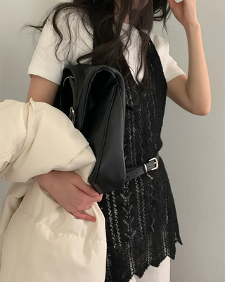 Halter layered knit dress