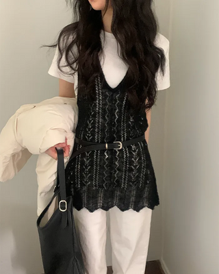 Halter layered knit dress