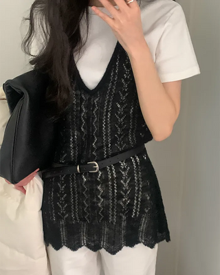 Halter layered knit dress