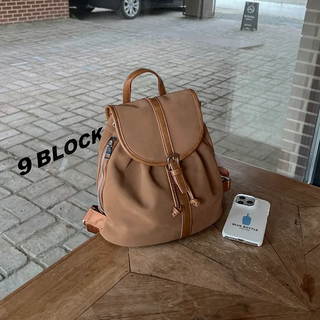 Suede Sheepskin Leather Mini Bucket Bag/Backpack