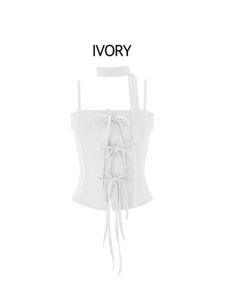 Scarf Ribbon Layered Sleeveless