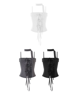 Scarf Ribbon Layered Sleeveless