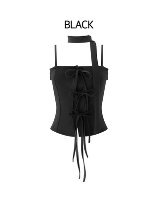 Scarf Ribbon Layered Sleeveless
