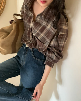 Fleece-lined corduroy wide-leg denim pants