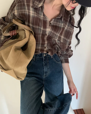 Fleece-lined corduroy wide-leg denim pants