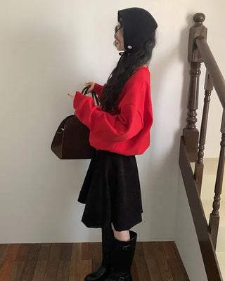 Brushed fleece loose-fit sweatshirt