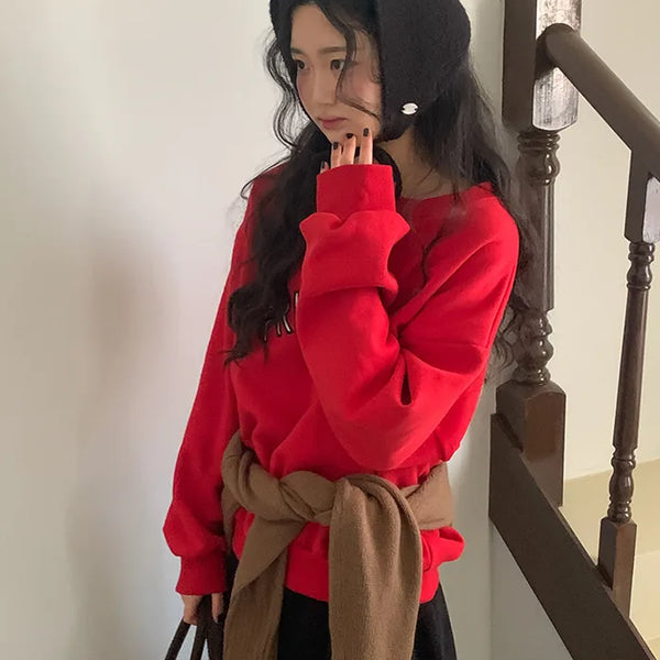 Brushed fleece loose-fit sweatshirt