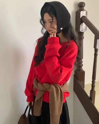 Brushed fleece loose-fit sweatshirt