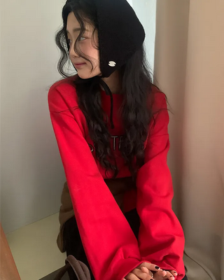Brushed fleece loose-fit sweatshirt